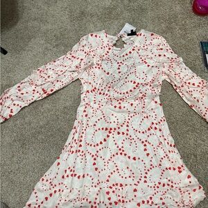 Topshop Red Heart Print Dress